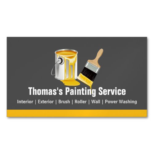 Professional Painting Service Painter Paint Brush Magnetic Business Card