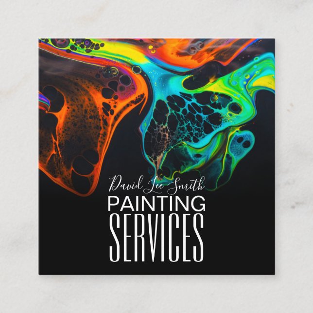 Professional Painting Service Square Business Card (Front)