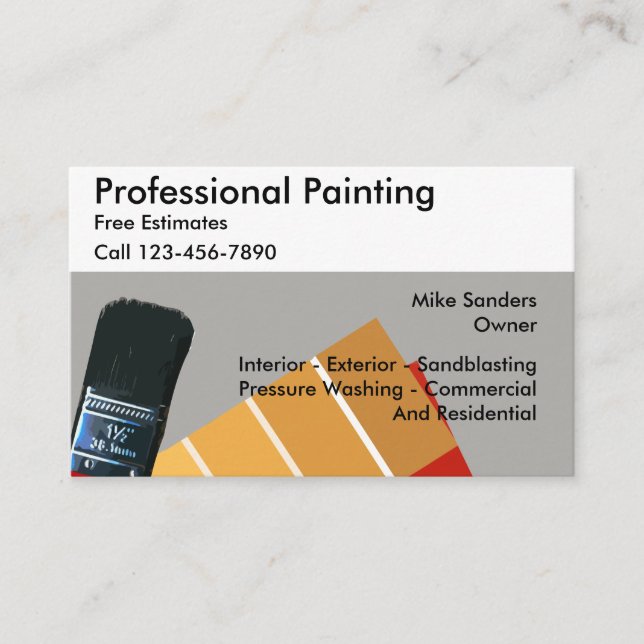 Professional Painting Services Business Card (Front)