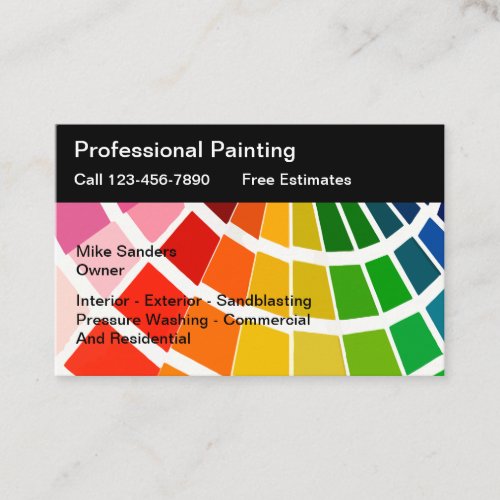 Professional Painting Services Color Chips Business Card