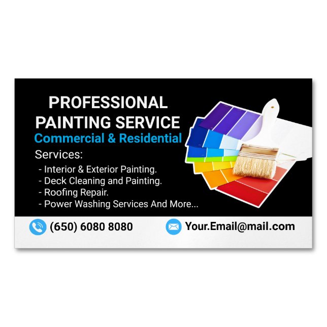 Professional Painting Services House Painter Business Card Magnet (Front)