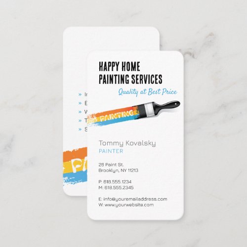 Professional Painting Services  Your Offer Business Card