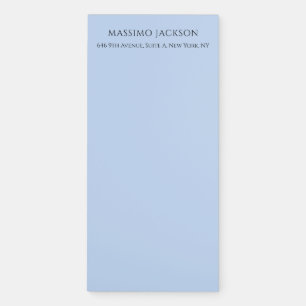 Professional pale blue modern minimalist name magnetic notepad