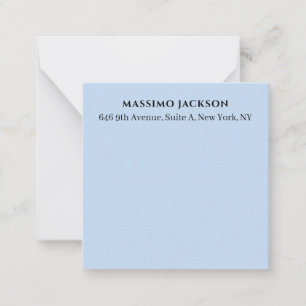 Professional pale blue modern minimalist name note card