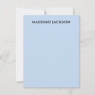 Professional pale blue modern minimalist name note card