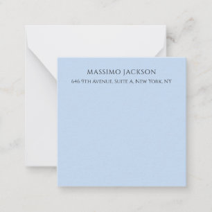 Professional pale blue modern minimalist name note card