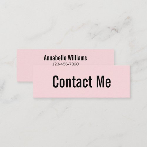 Professional Pale Pink and Black Contact Card