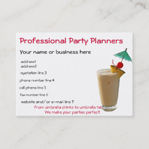 Professional Party Planner Business Card