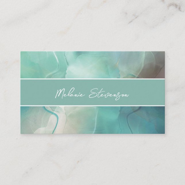 Professional Pastel-Toned Marble Business Card  (Front)