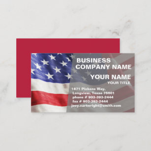 Professional Patriotic Red White Blue USA Flag Business Card