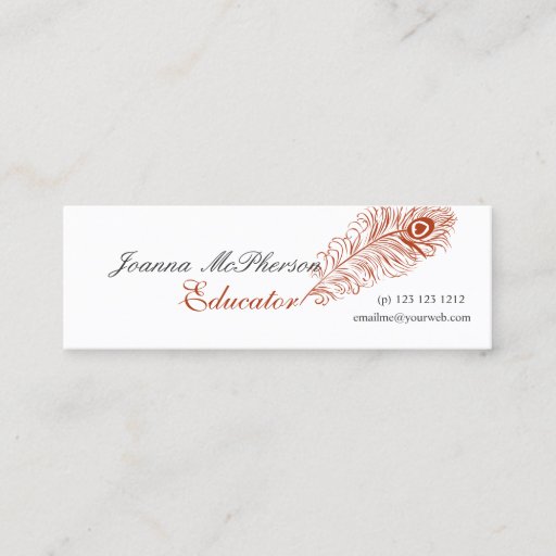 Customizable Educator  Feather Business Cards