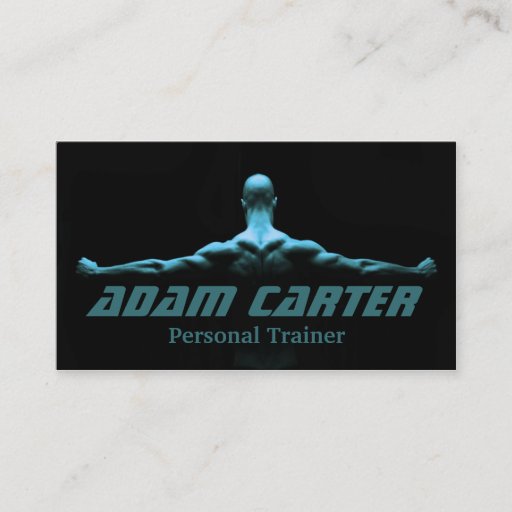 Customizable Professional Personal Trainer / Bodybuilder Card Business Card Template