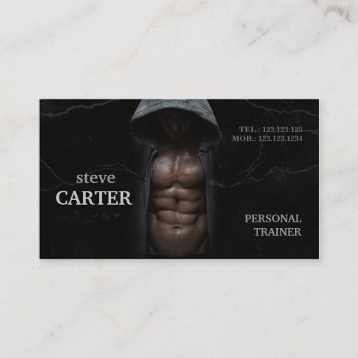 Customizable Professional Personal Trainer Bodybuilder Card Business Card Templates
