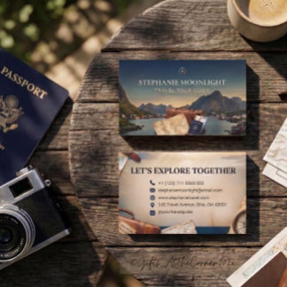 Professional Personal Travel Tour Guide Business Card