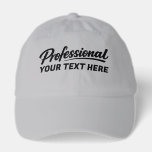 Professional Personalized Add Your Own Text Hat<br><div class="desc">Professional Personalized Add Your Own Text cap from Ricaso - Show off your business, your sense of humor and more. Simple, bold typography delivers the message instantly. This clean, text-focused style keeps the design modern and versatile while letting you change the text to suit your needs. It’s a unique professional...</div>