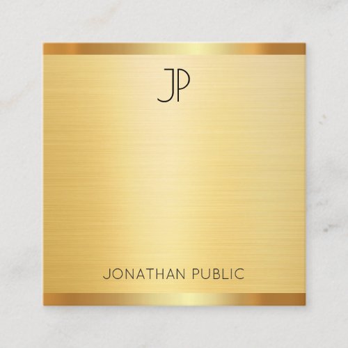 Professional Personalized Faux Gold Modern Elegant Square Business Card