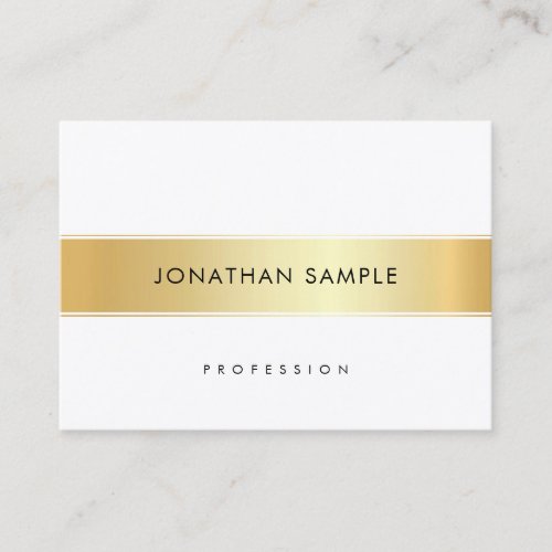 Professional Personalized Gold White Elegant Business Card