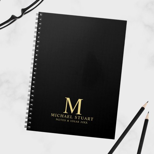 Professional personalized monogram and name notebook