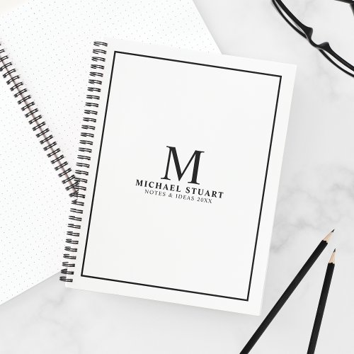 Professional Personalized Monogram and Name Notebook
