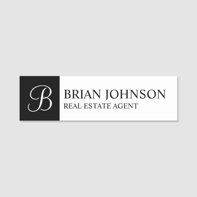Professional Personalized Monogram and Name Tag (Front)
