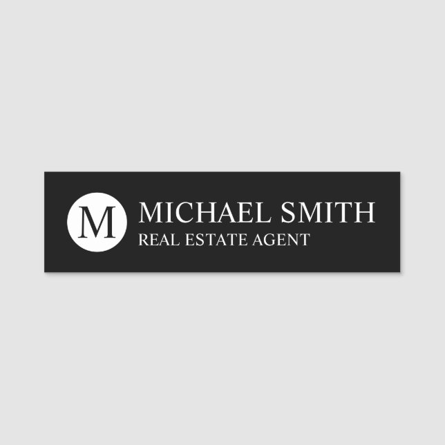 Professional Personalized Monogram and Name Tag (Front)