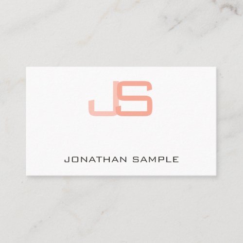 Professional Personalized Monogram Modern Elegant Business Card