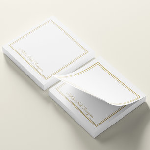 Professional Personalized Monogram Name Gold Post-it Notes