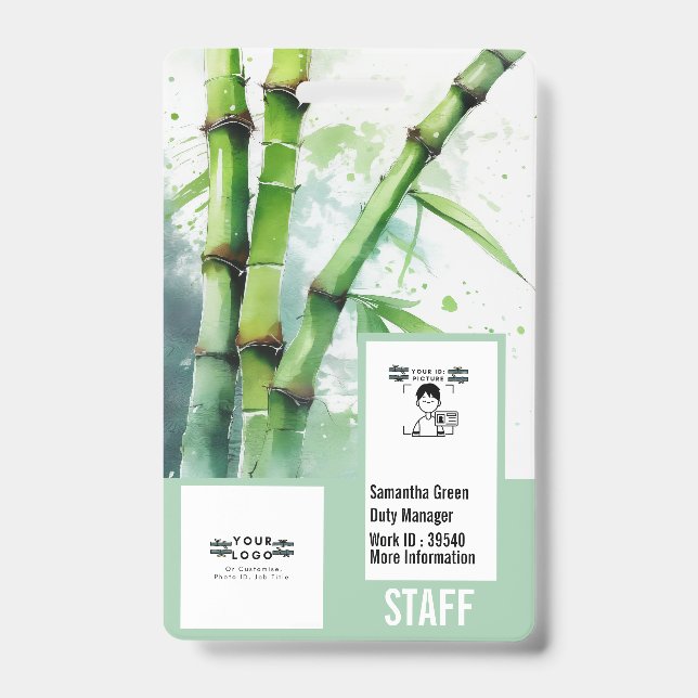 Professional Personalized security photo card  Badge (Front)