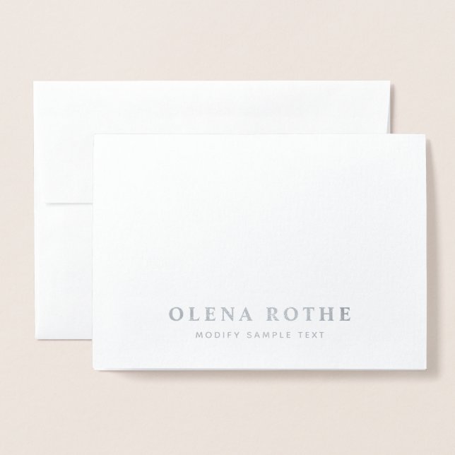 Professional Personalized Silver Foil  Card (Front With Envelope)