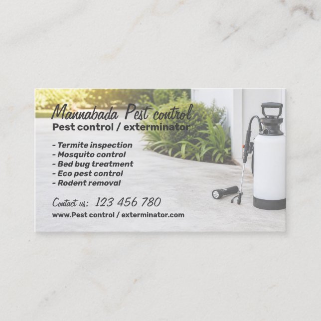 Professional Pest Control Exterminator Service Business Card (Front)