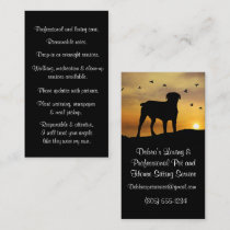 Professional Pet and House Sitting Business Card