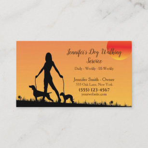 Professional Pet Dog Walker Service Business Card