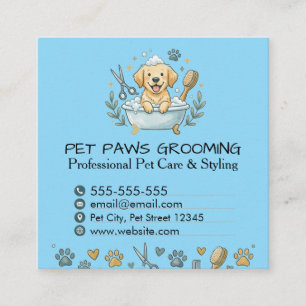 Professional Pet Groomer Square Business Card