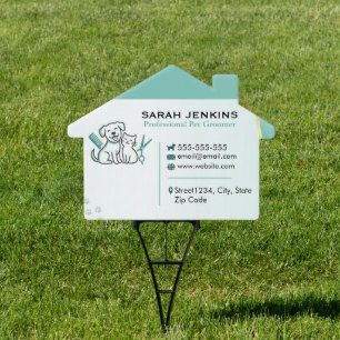 Professional Pet Grooming Customizable Yard Sign