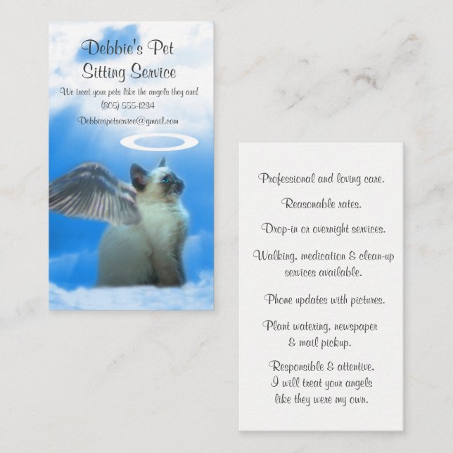 Professional Pet Sitter Fur Babies Business Cards (Front/Back)