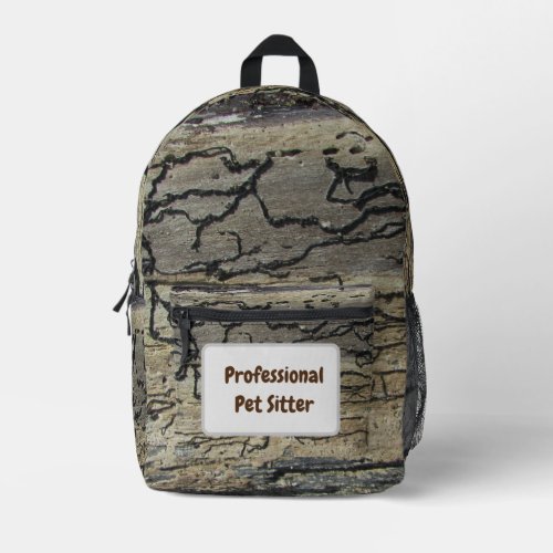 Professional Pet Sitter Rustic Animal Caregiver Printed Backpack