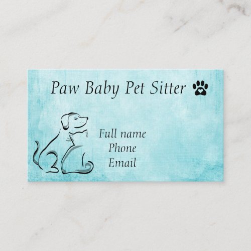 Professional pet sitting service business card
