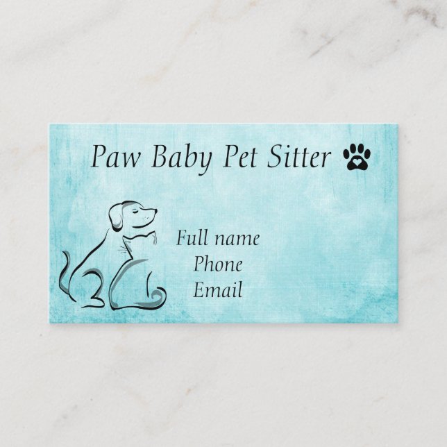 Professional pet sitting service business card (Front)