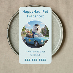 Professional Pet Travel Concierge Pet Taxi Service Business Card