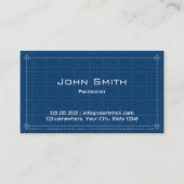 Professional Pharmacist Blueprint Business Card (Front)