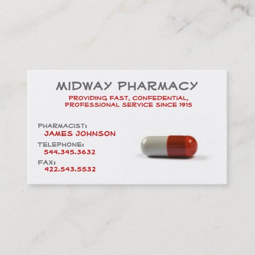 Professional Pharmacy business card