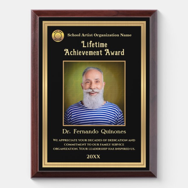 Professional Photo Appreciation Logo Personalize  Award Plaque (Vertical)