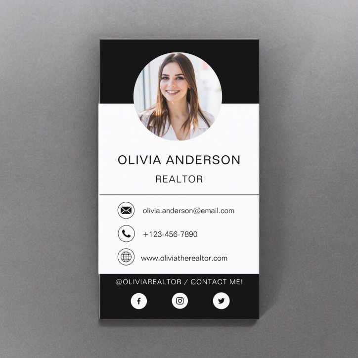 Professional Photo Black Business Card