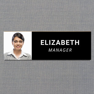 Professional Photo Black Name Tag