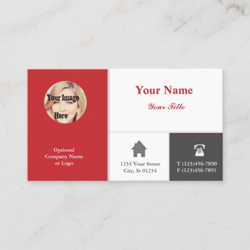 Professional Photo Business Card with Icons