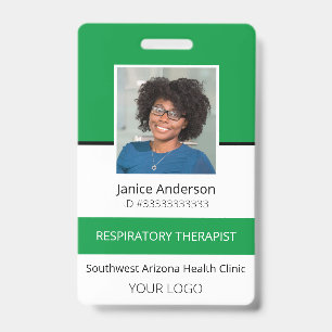 Professional Photo Green Employee ID Badge