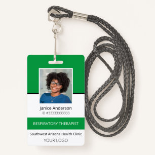 Professional Photo Green Employee ID Badge