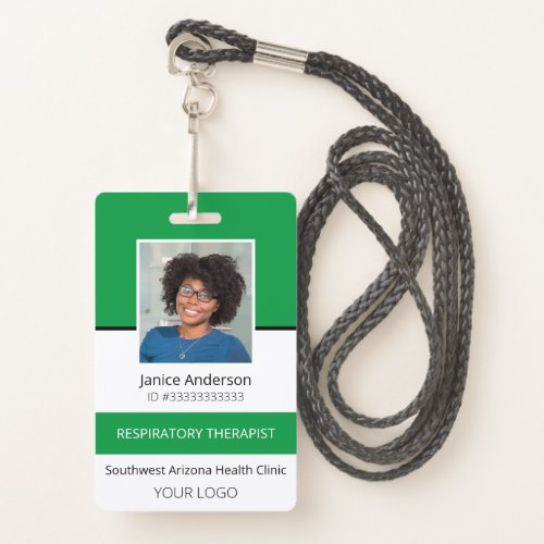Professional Photo Green Employee ID Badge