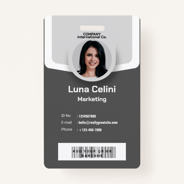 Professional Photo ID Badge - Customize with Logo (Front)
