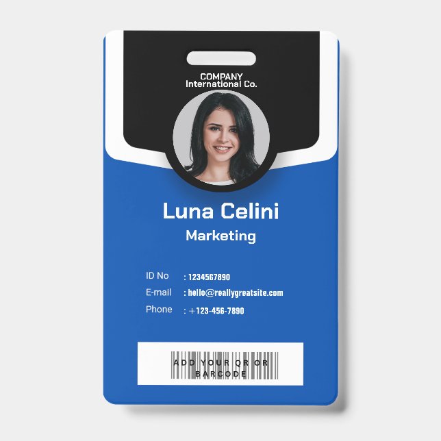 Professional Photo ID Badge - Customize with Logo (Front)